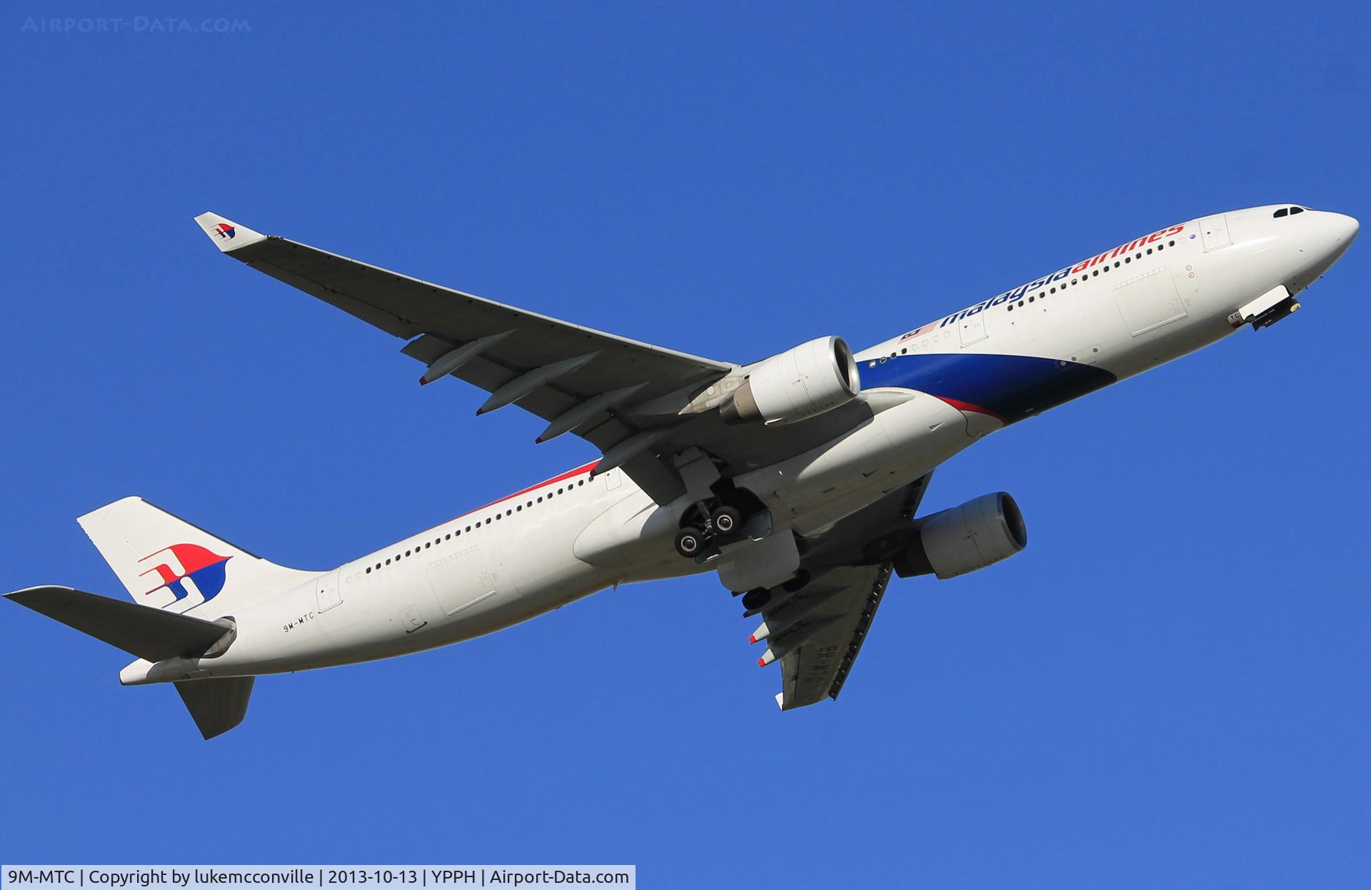 9M-MTC, 2011 Airbus A330-323X C/N 1229, Malaysian 124 on departure to WMKK - Kuala Lumpur Int'l