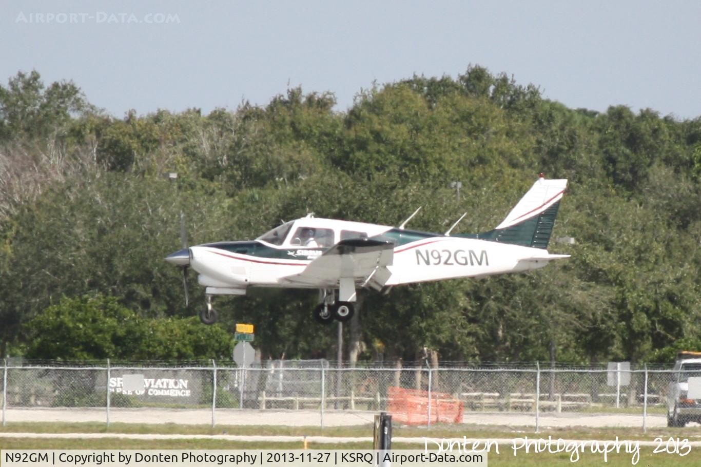 N92GM, 1978 Piper PA-28R-201T Cherokee Arrow III C/N 28R-7803263, Piper Cherokee (N92GM) arrives at Sarasota-Bradenton International Airport