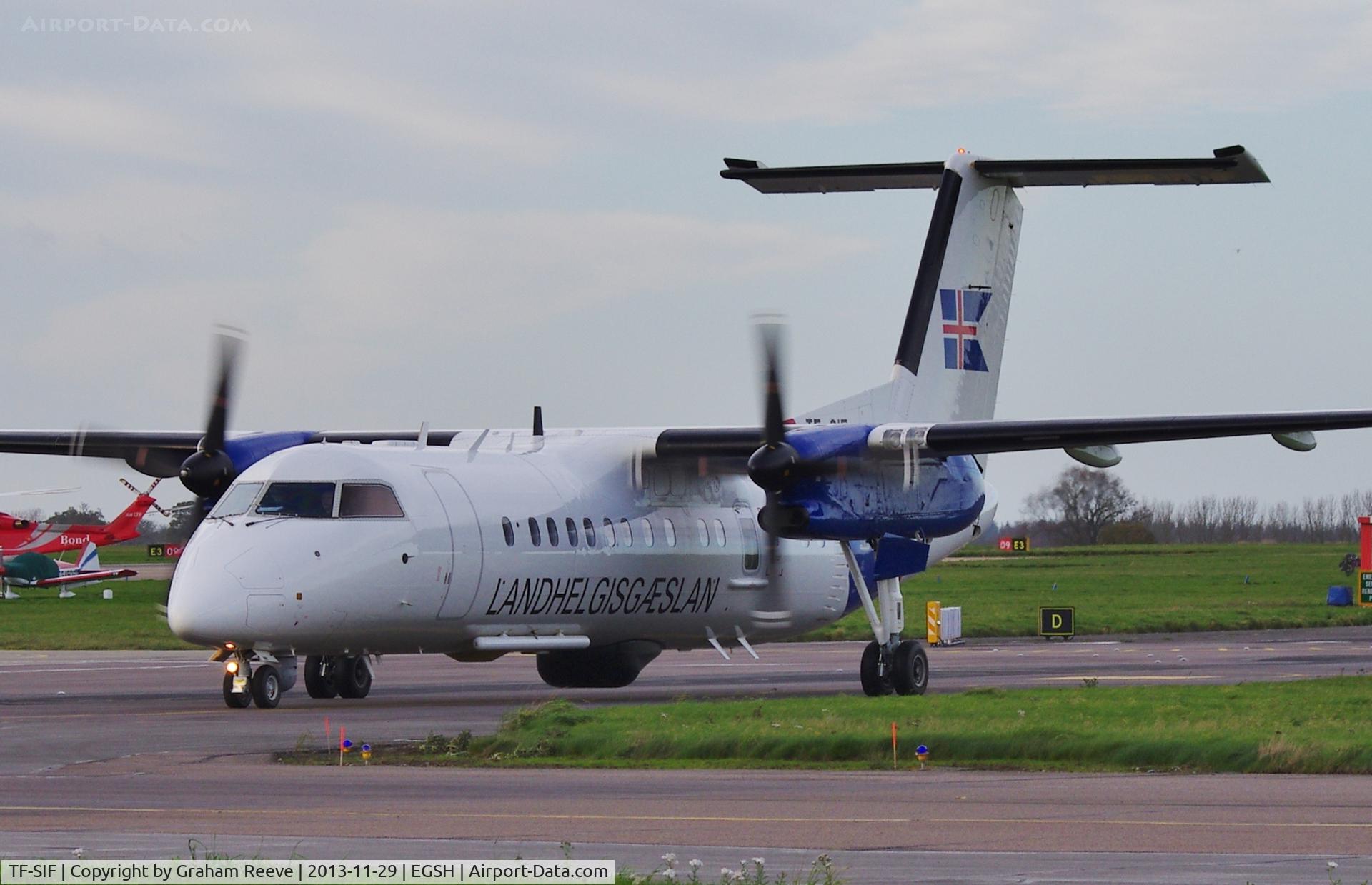 TF-SIF, 2008 De Havilland Canada DHC-8-314 Dash 8 C/N 660, Just landed on runway 27.