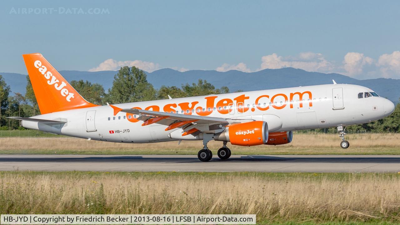 HB-JYD, 2011 Airbus A320-214 C/N 4646, touchdown at Basel