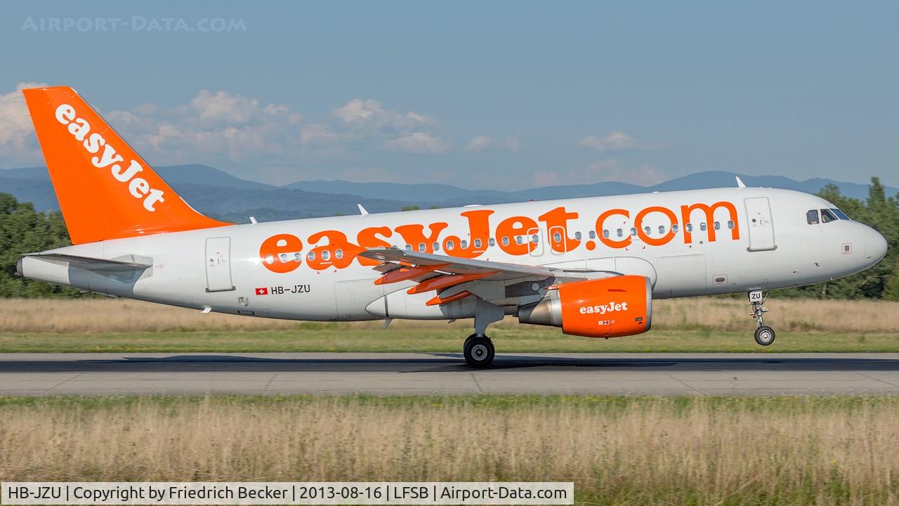 HB-JZU, 2005 Airbus A319-111 C/N 2402, touchdown at Basel