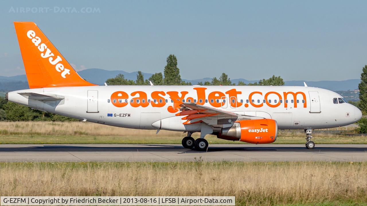 G-EZFM, 2009 Airbus A319-111 C/N 4069, departure from Basel
