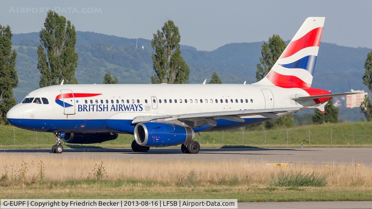 G-EUPF, 2000 Airbus A319-131 C/N 1197, taxying to the active
