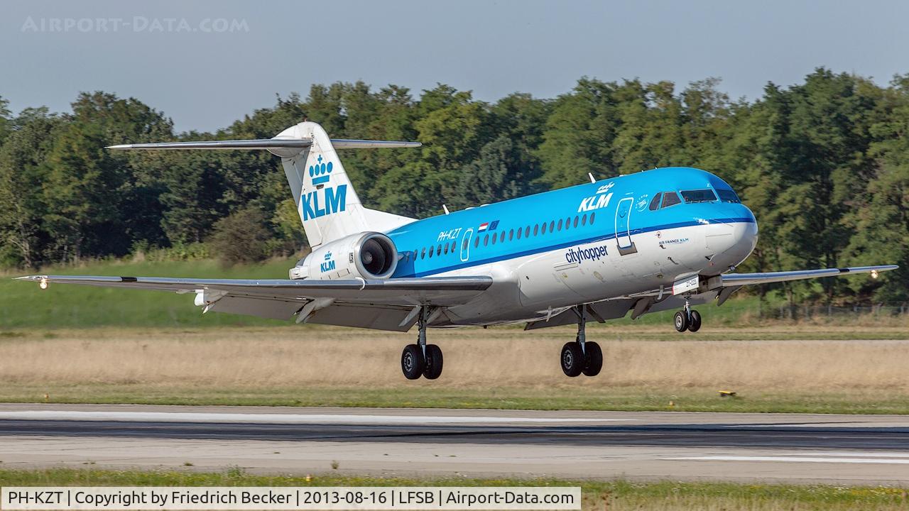PH-KZT, 1995 Fokker 70 (F-28-0070) C/N 11541, moments prior touchdown at Basel