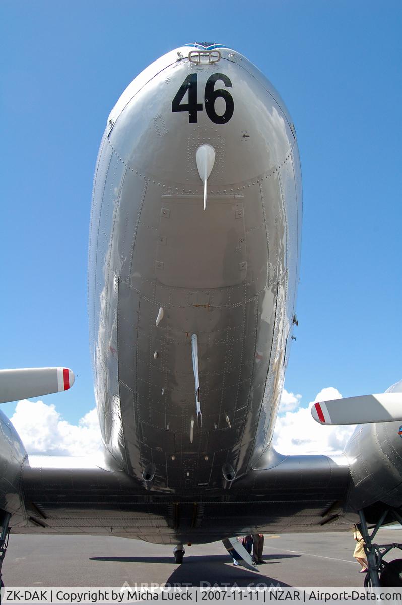 ZK-DAK, 1944 Douglas DC3C-S1C3G (C-47B) C/N 15035, At Ardmore