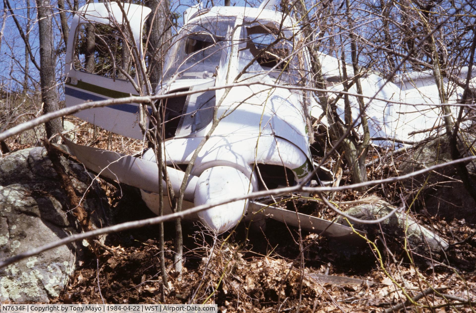 N7634F, 1976 Piper PA-28-151 C/N 28-7715218, Destroyed in crash on April 21, 1984  Plane Crash NTSB Summary NYC84LA146  http://www.ntsb.gov/aviationquery/brief.aspx?ev_id=20001214X39404&key=1