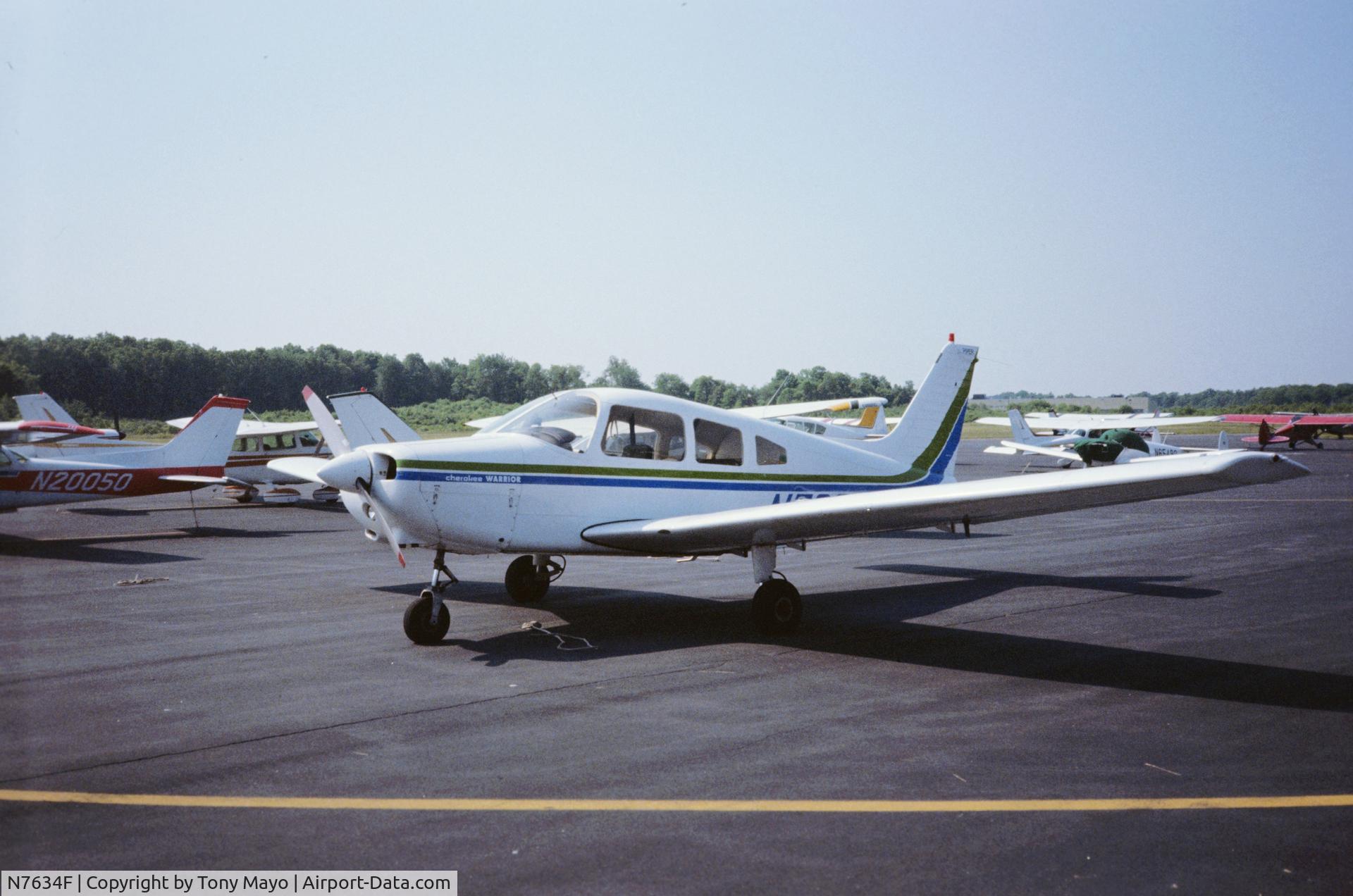 N7634F, 1976 Piper PA-28-151 C/N 28-7715218, Destroyed in crash on April 21, 1984  Plane Crash NTSB Summary NYC84LA146  http://www.ntsb.gov/aviationquery/brief.aspx?ev_id=20001214X39404&key=1