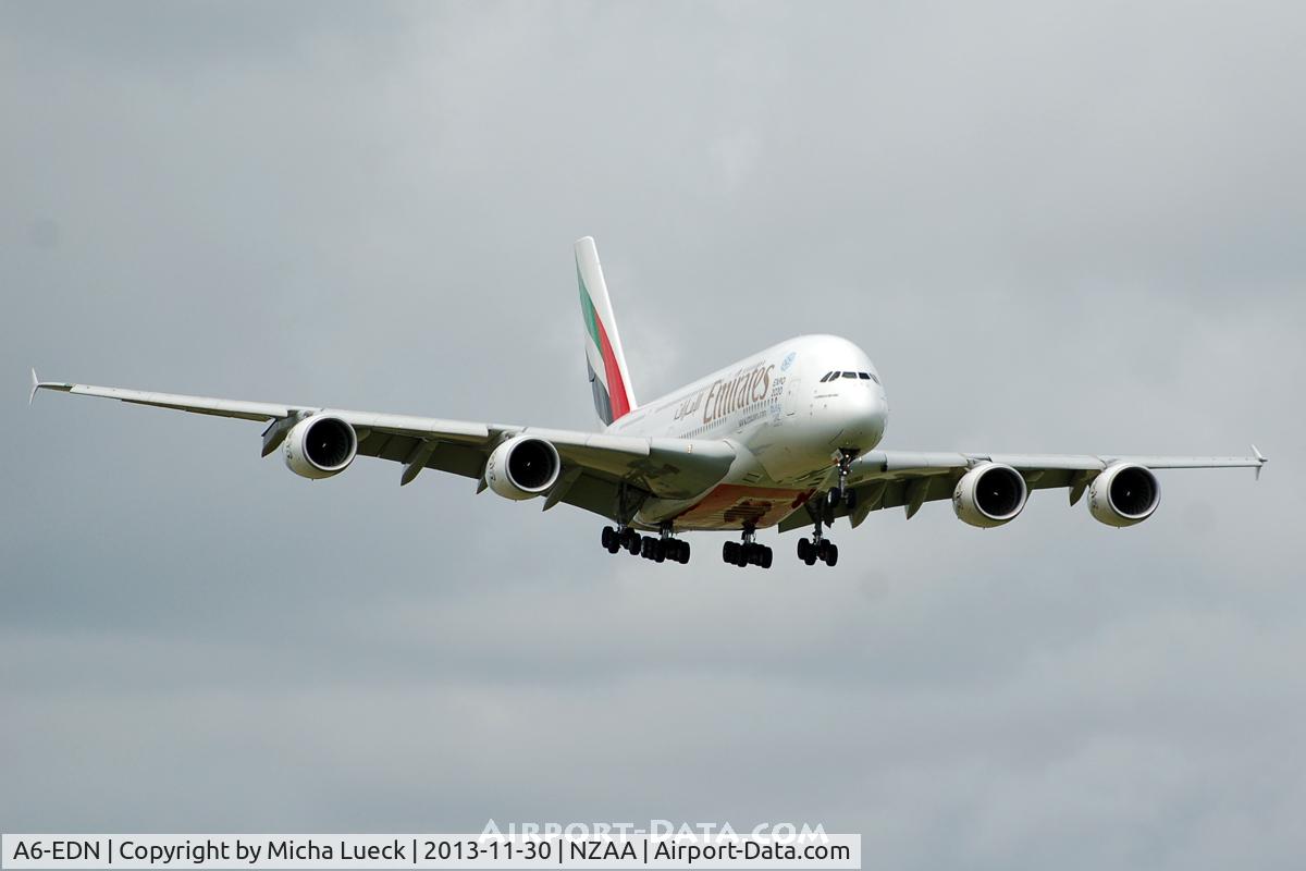 A6-EDN, 2010 Airbus A380-861 C/N 056, At Auckland
