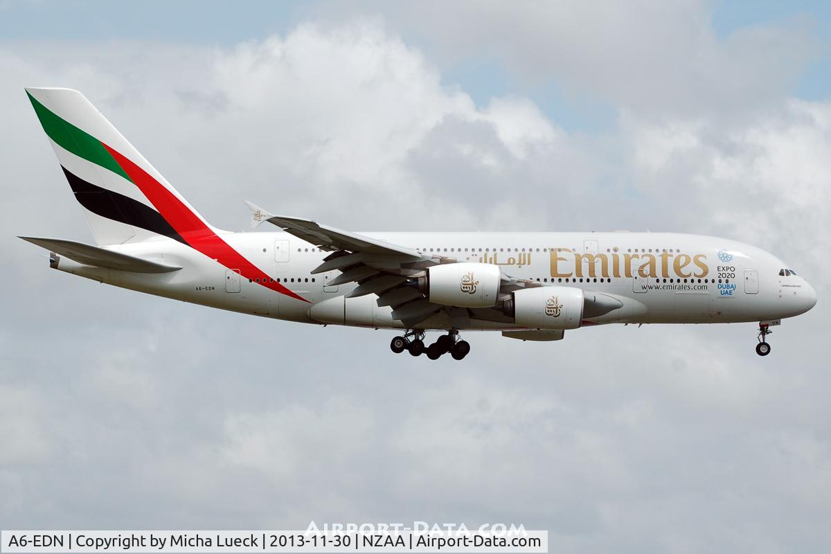 A6-EDN, 2010 Airbus A380-861 C/N 056, At Auckland