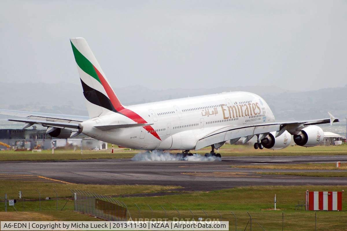 A6-EDN, 2010 Airbus A380-861 C/N 056, At Auckland