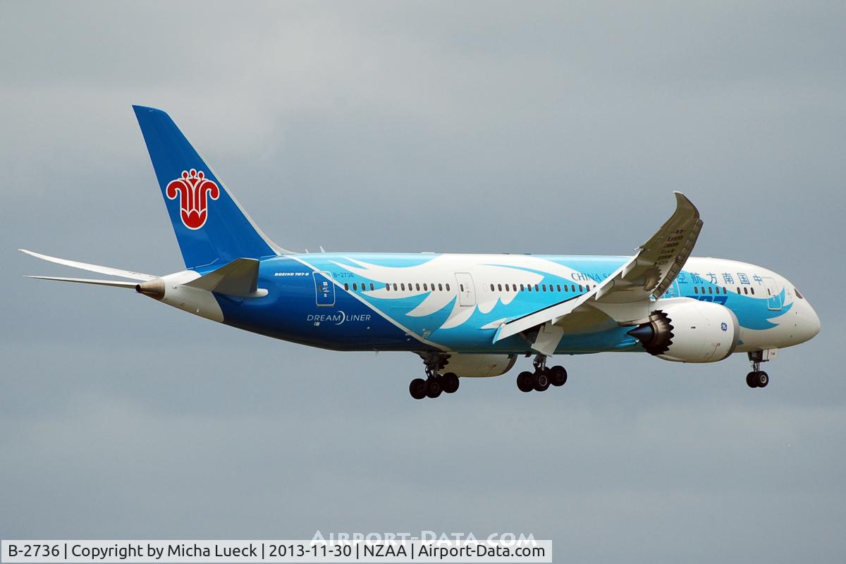 B-2736, 2013 Boeing 787-8 Dreamliner C/N 34929, At Auckland