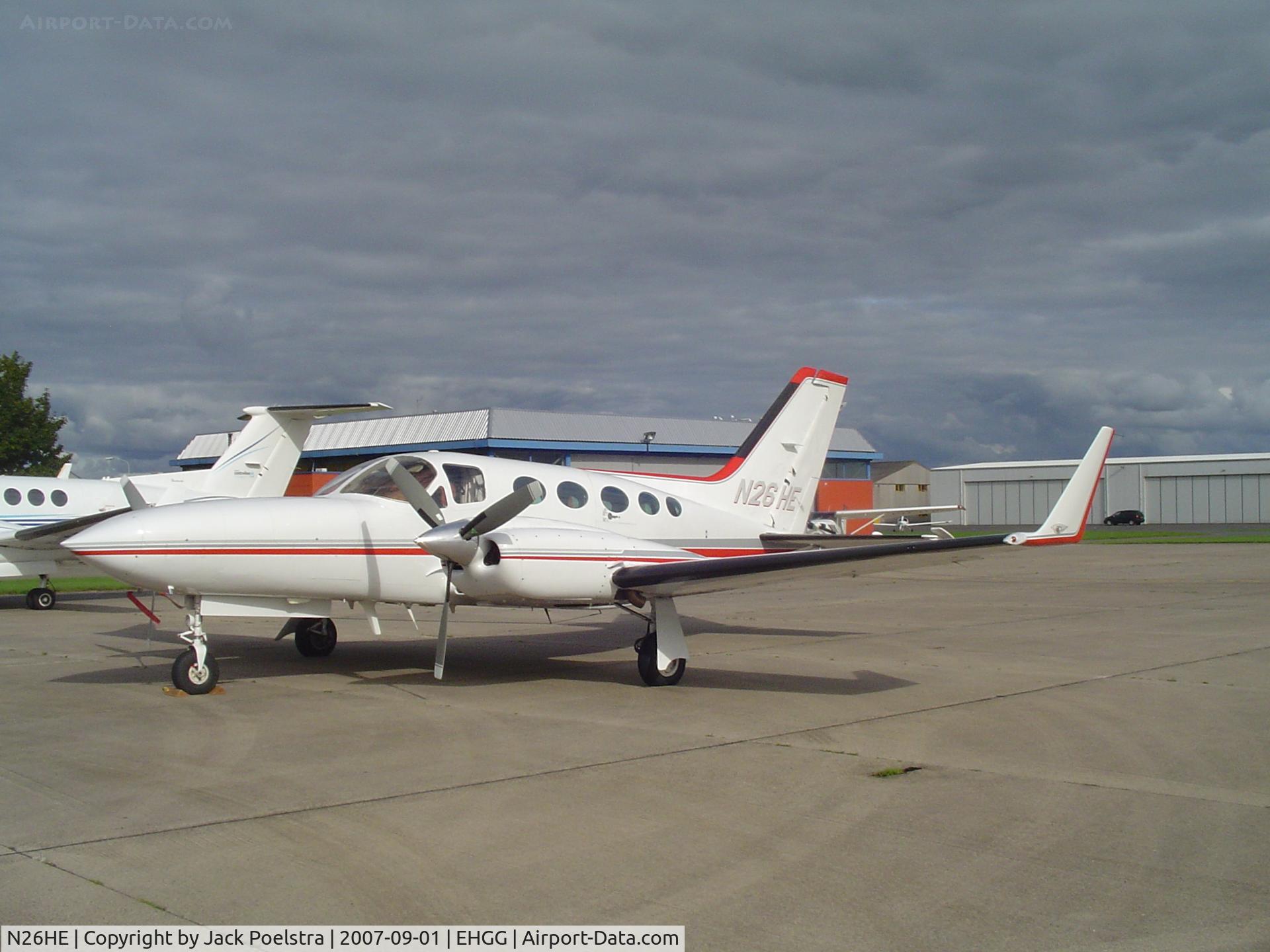 N26HE, 1979 Cessna 421C Golden Eagle C/N 421C0687, N26HE at ramp of GRQ