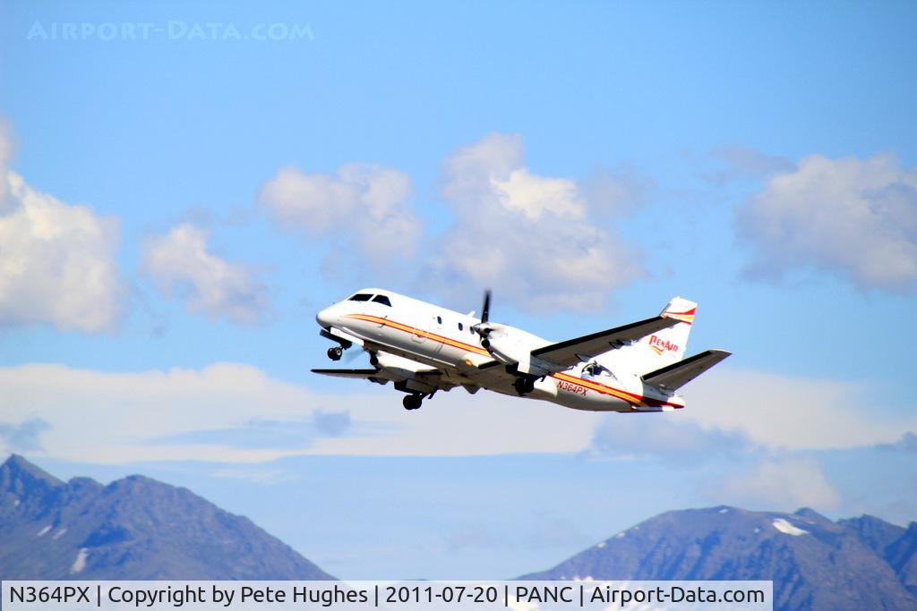 N364PX, 1991 Saab 340B C/N 340B-262, N364PX departing Anchorage AK 20 July 2011