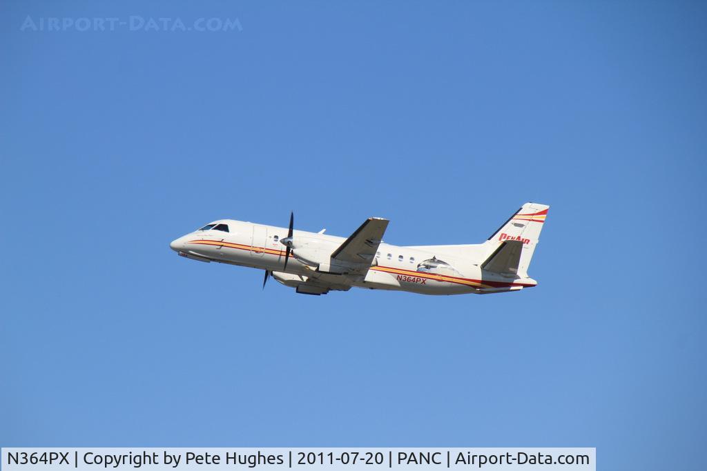 N364PX, 1991 Saab 340B C/N 340B-262, N364PX departing Anchorage AK 20 July 2011