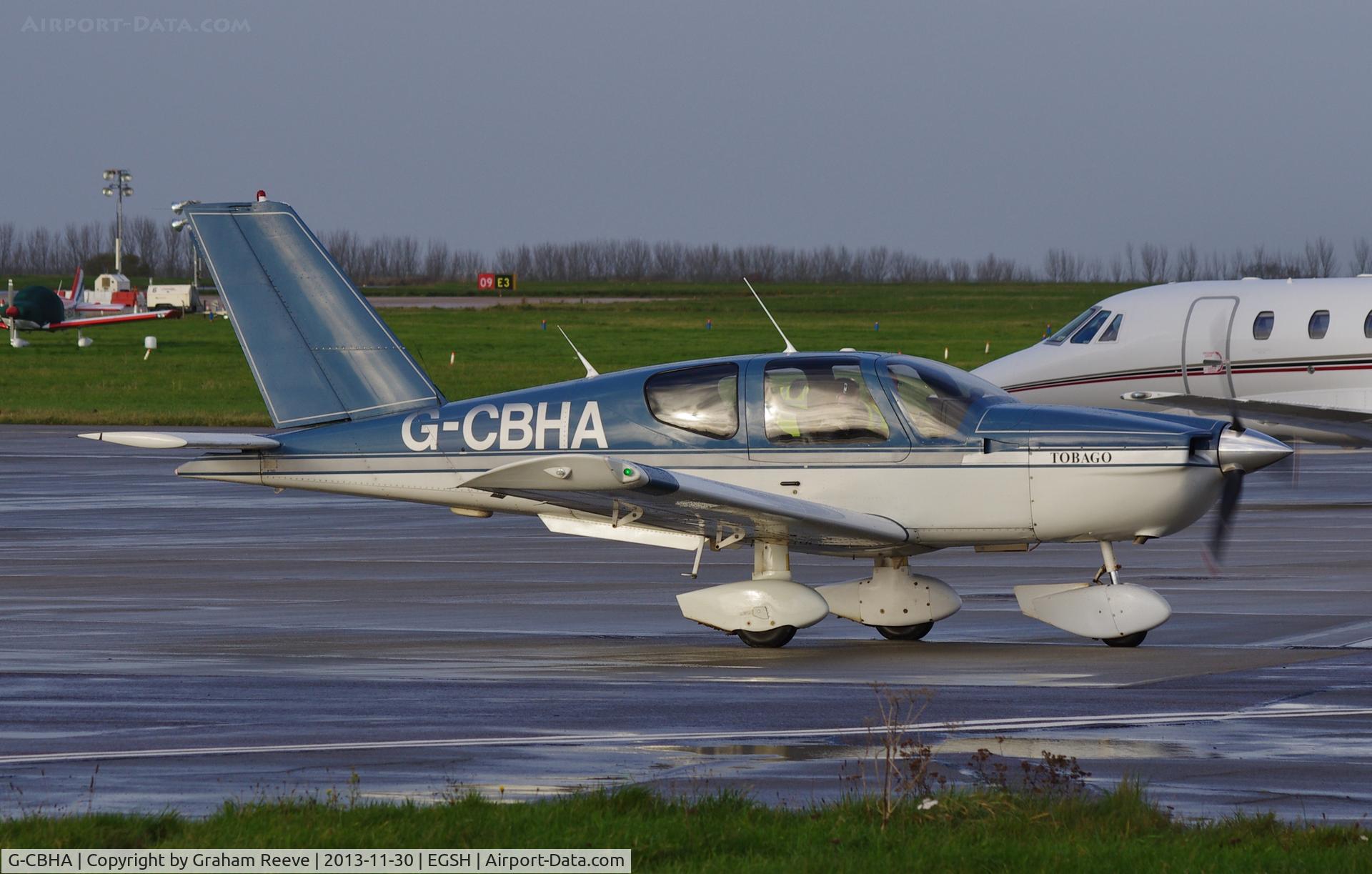 G-CBHA, 1993 Socata TB-10 Tobago C/N 1583, About to depart.