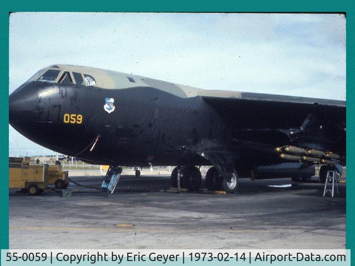 55-0059, 1955 Boeing B-52D Stratofortress C/N 675499, Dyess AFB was last Station,   AMARC  1983