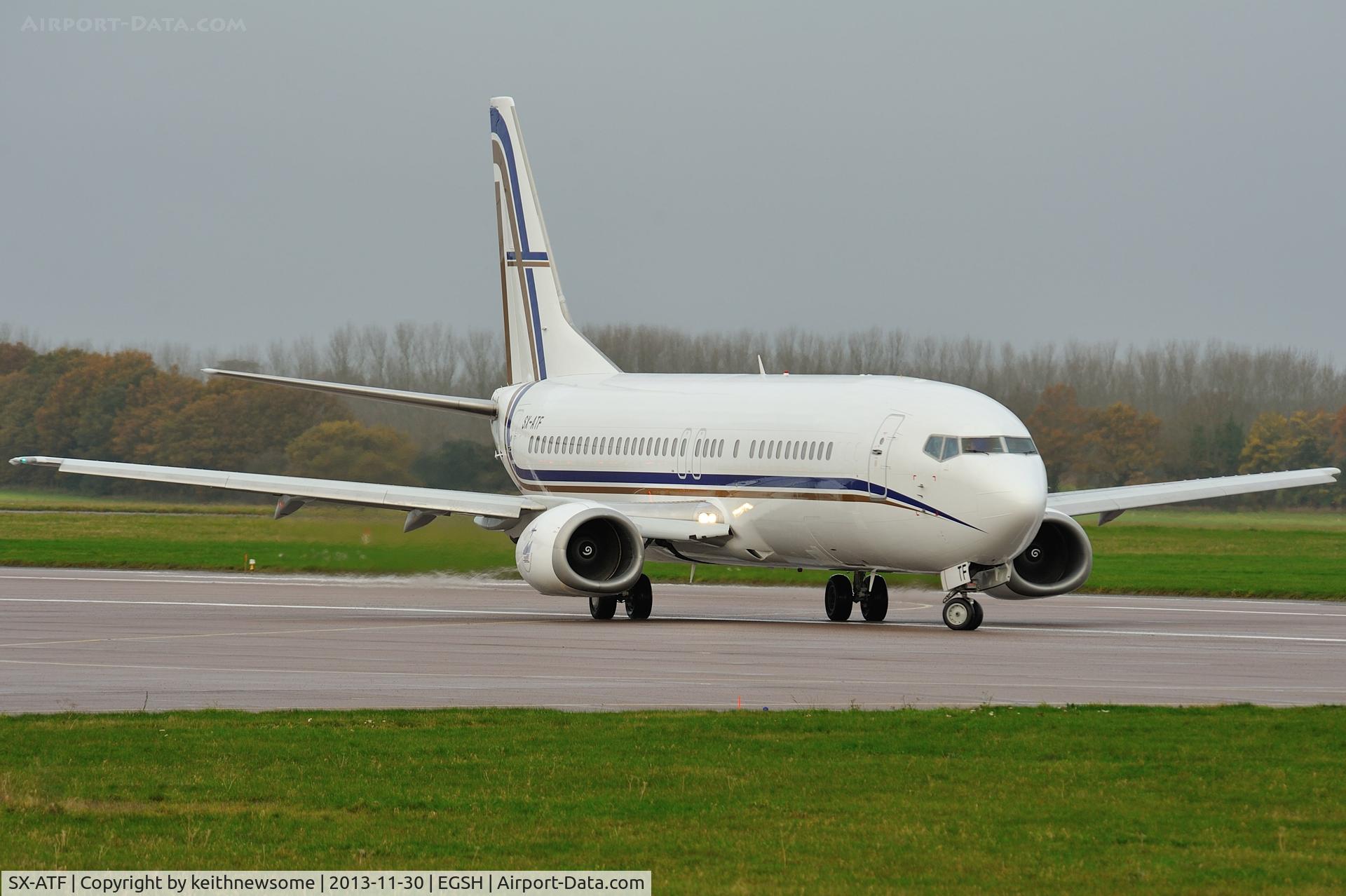 SX-ATF, 1992 Boeing 737-406 C/N 25423, Backtracking toward 27 !
