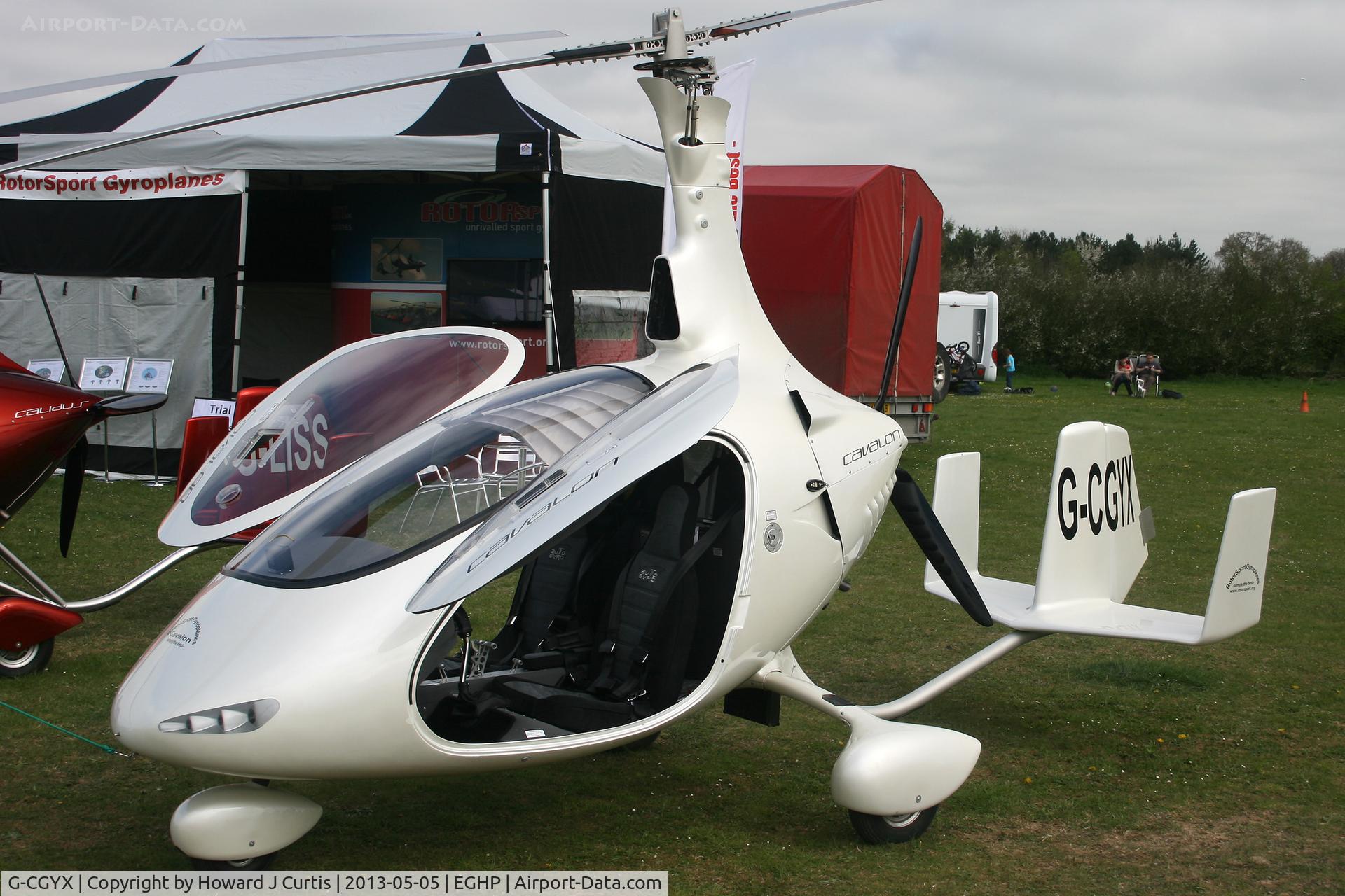 G-CGYX, 2011 Rotorsport UK Cavalon C/N RSUK/CVLN/001, Privately owned, at the Microlight Trade Fair.
