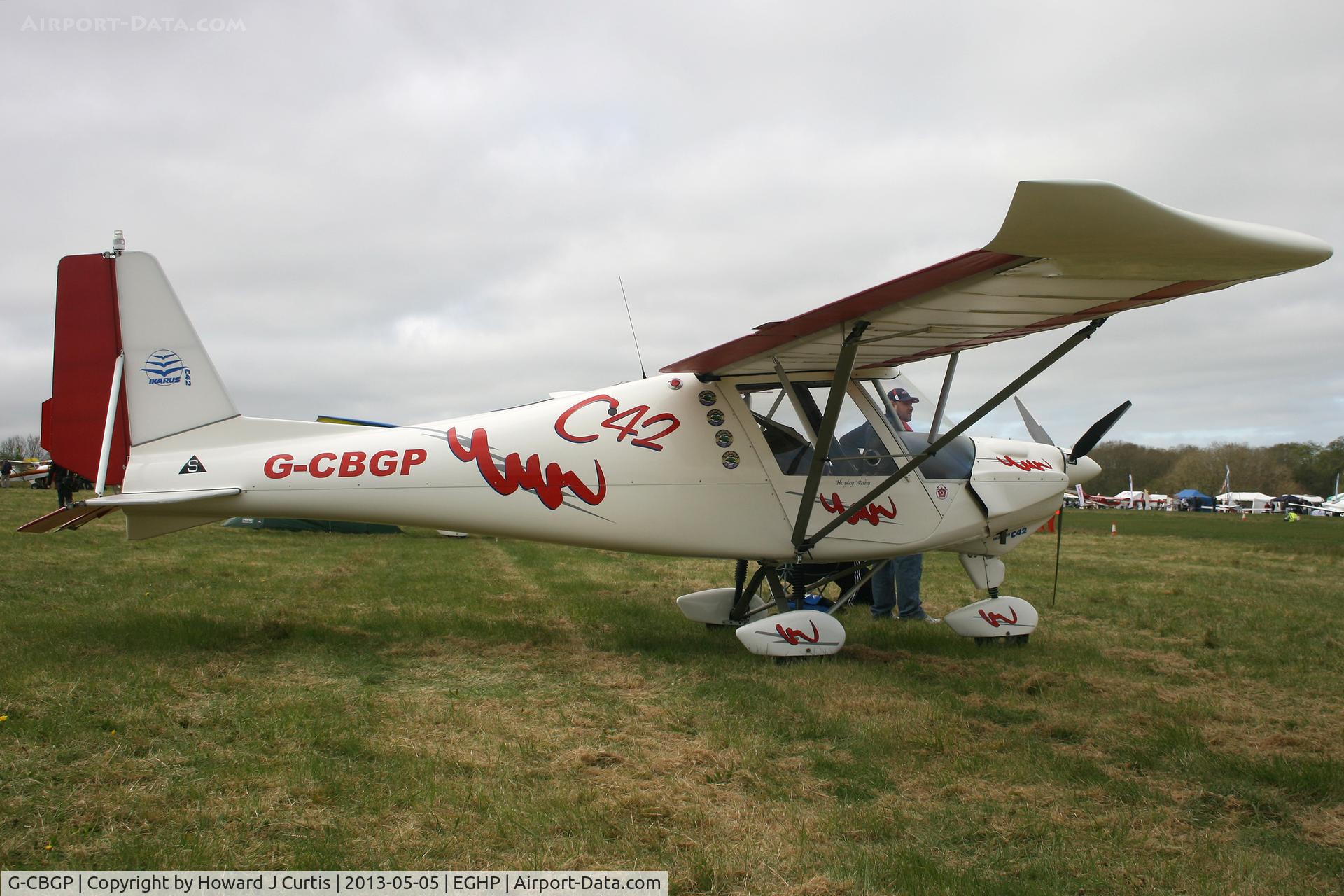 G-CBGP, 2001 Comco Ikarus C42 FB UK C/N PFA 322-13741, Privately owned, at the Microlight Trade Fair.