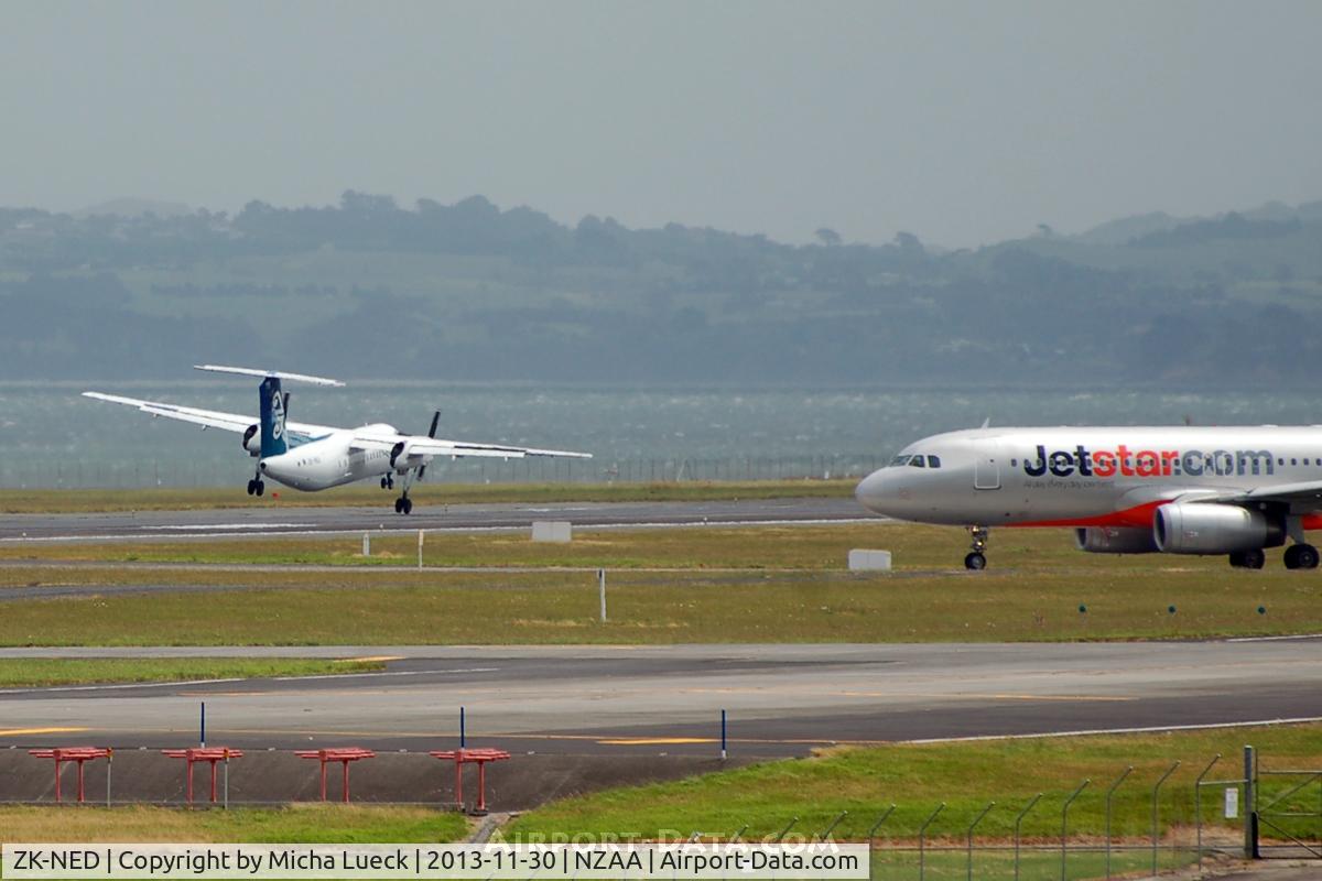 ZK-NED, 2005 De Havilland Canada DHC-8-311 Dash 8 C/N 617, Battling with strong cross winds
