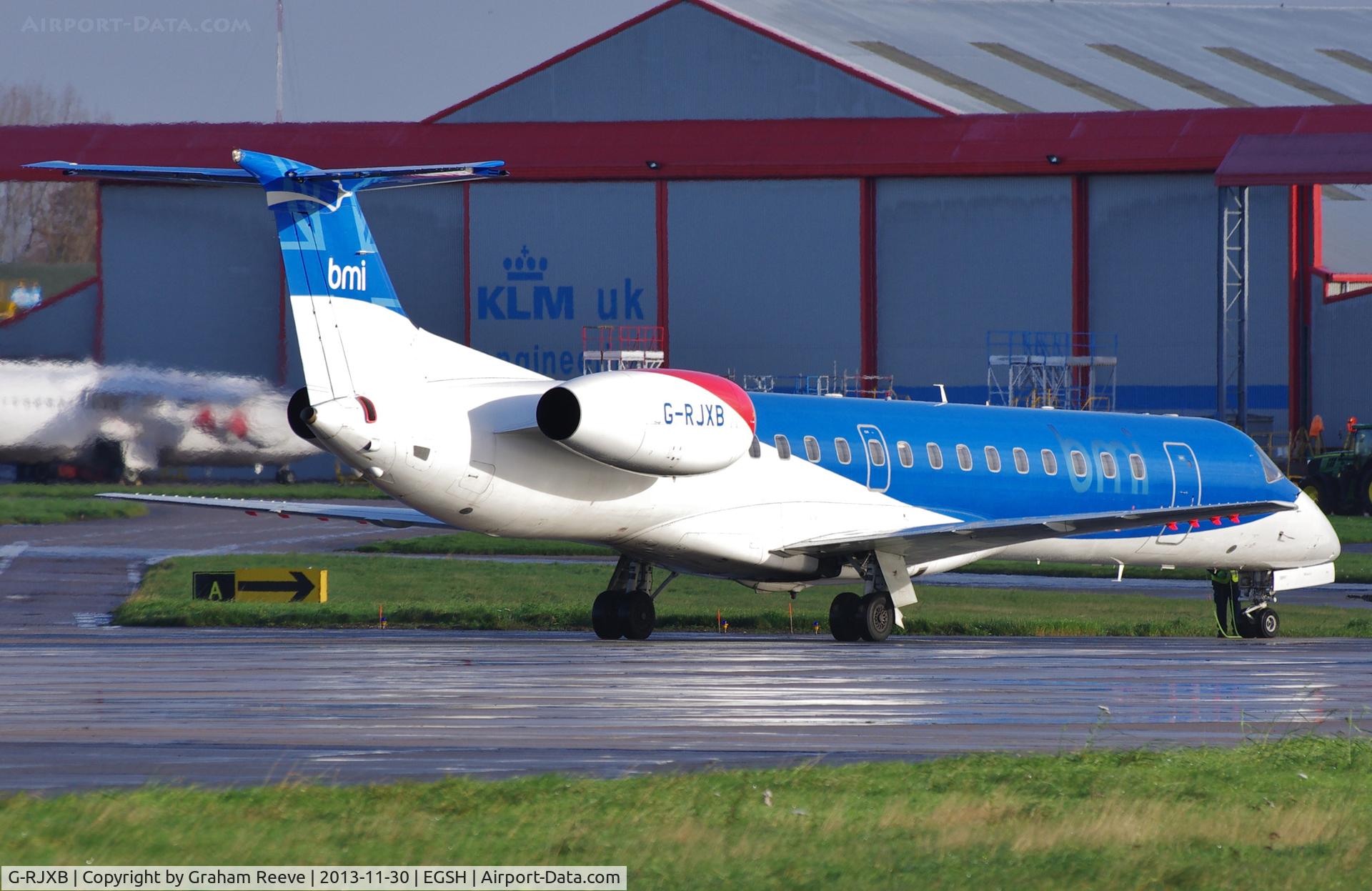 G-RJXB, 1999 Embraer EMB-145EP (ERJ-145EP) C/N 145142, About to depart.