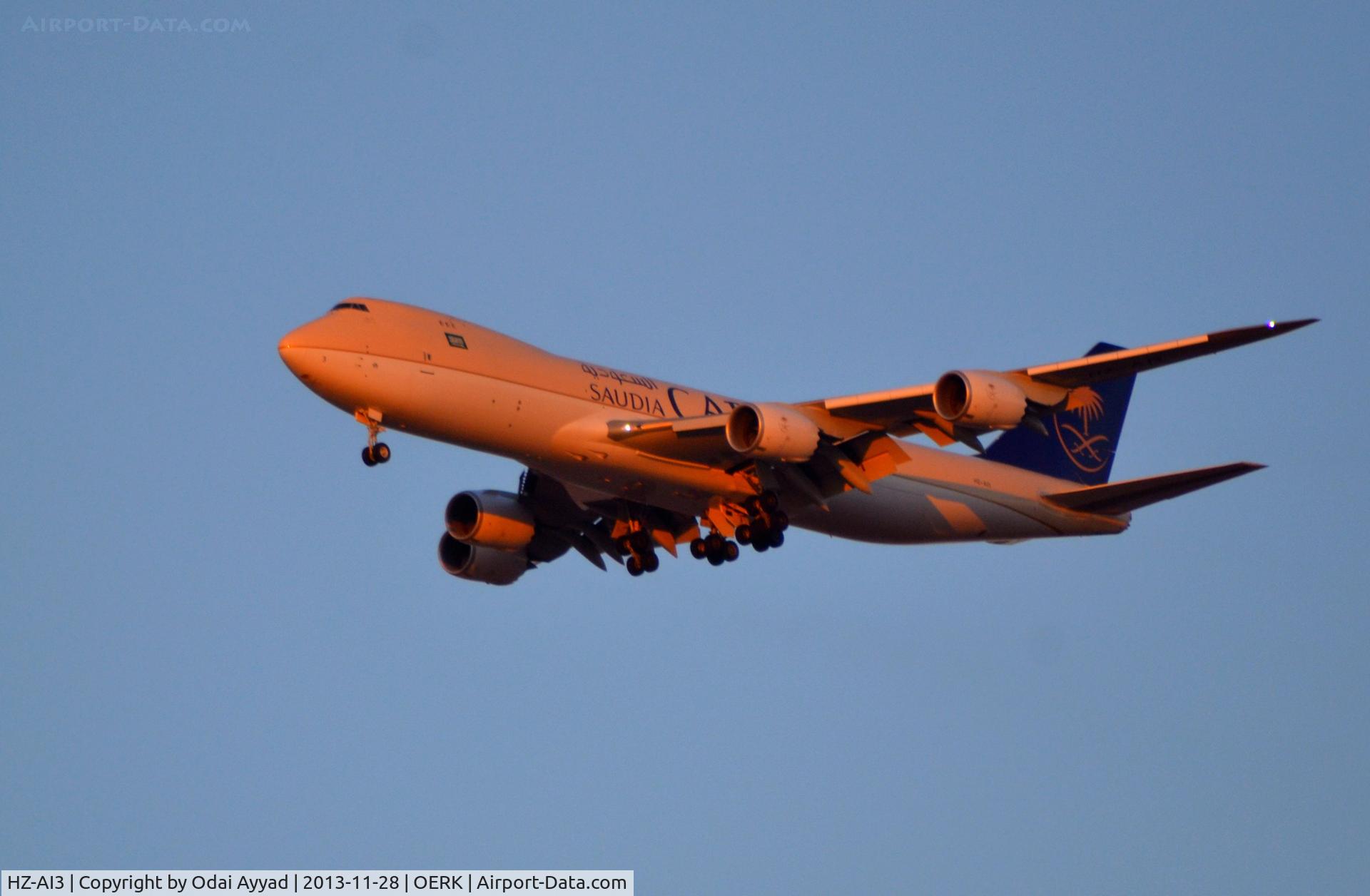 HZ-AI3, 2013 Boeing 747-87UF C/N 37562, Early Morning landing at Riyadh airport
