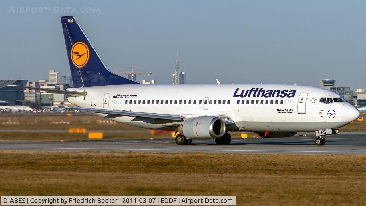 D-ABES, 1992 Boeing 737-330 C/N 26432, lined up for departure
