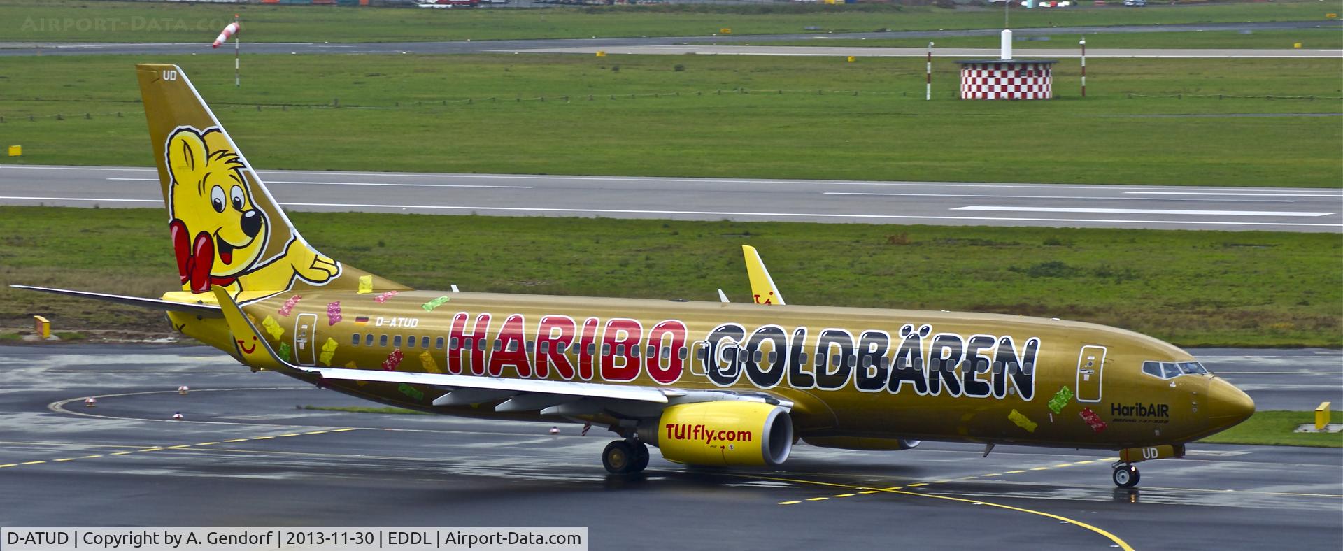 D-ATUD, 2006 Boeing 737-8K5 C/N 34685, TUIfly (Golden Haribo cs.), is here on taxiway 
