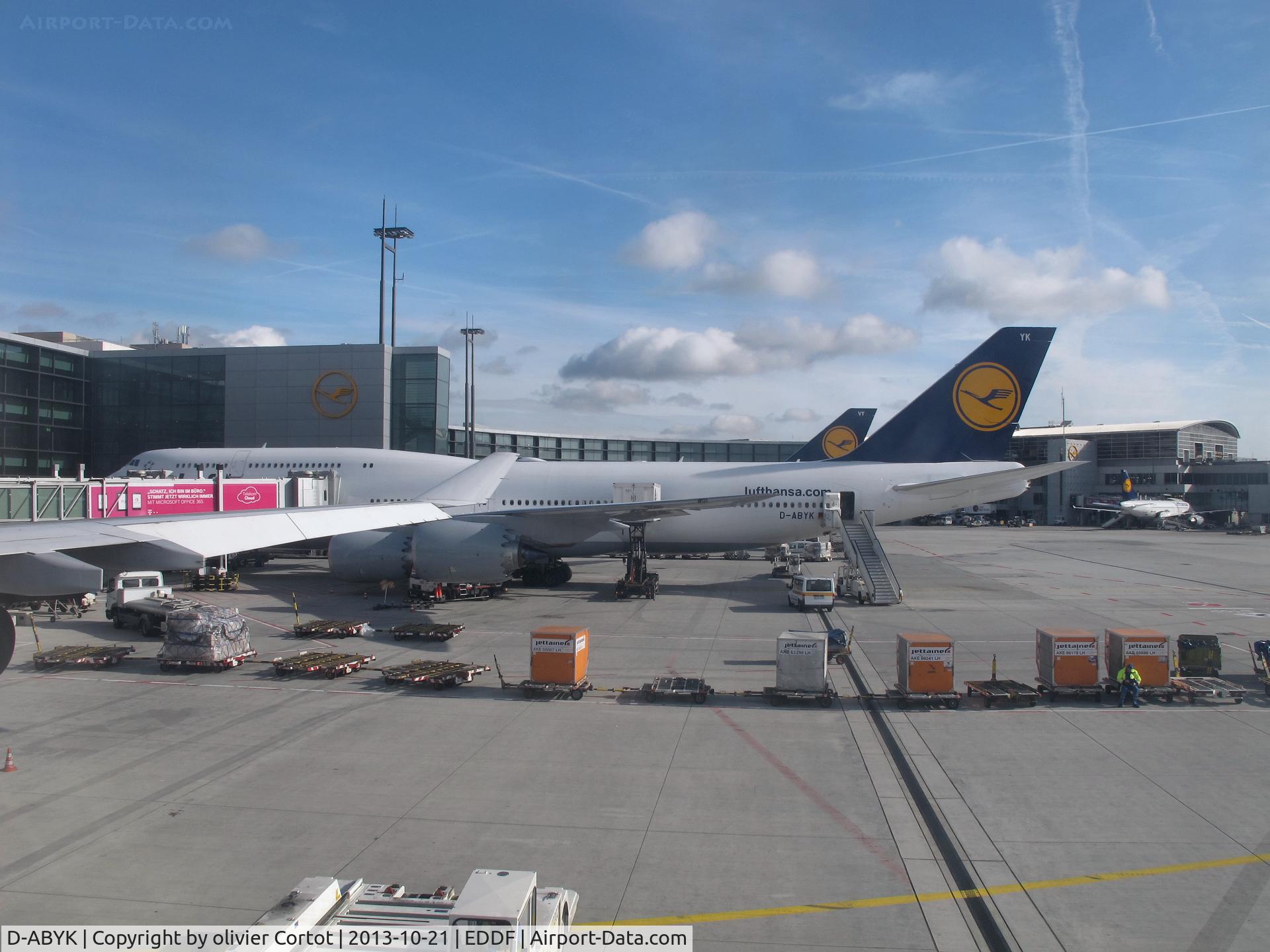 D-ABYK, 2012 Boeing 747-830 C/N 37835, taken from a A340-300