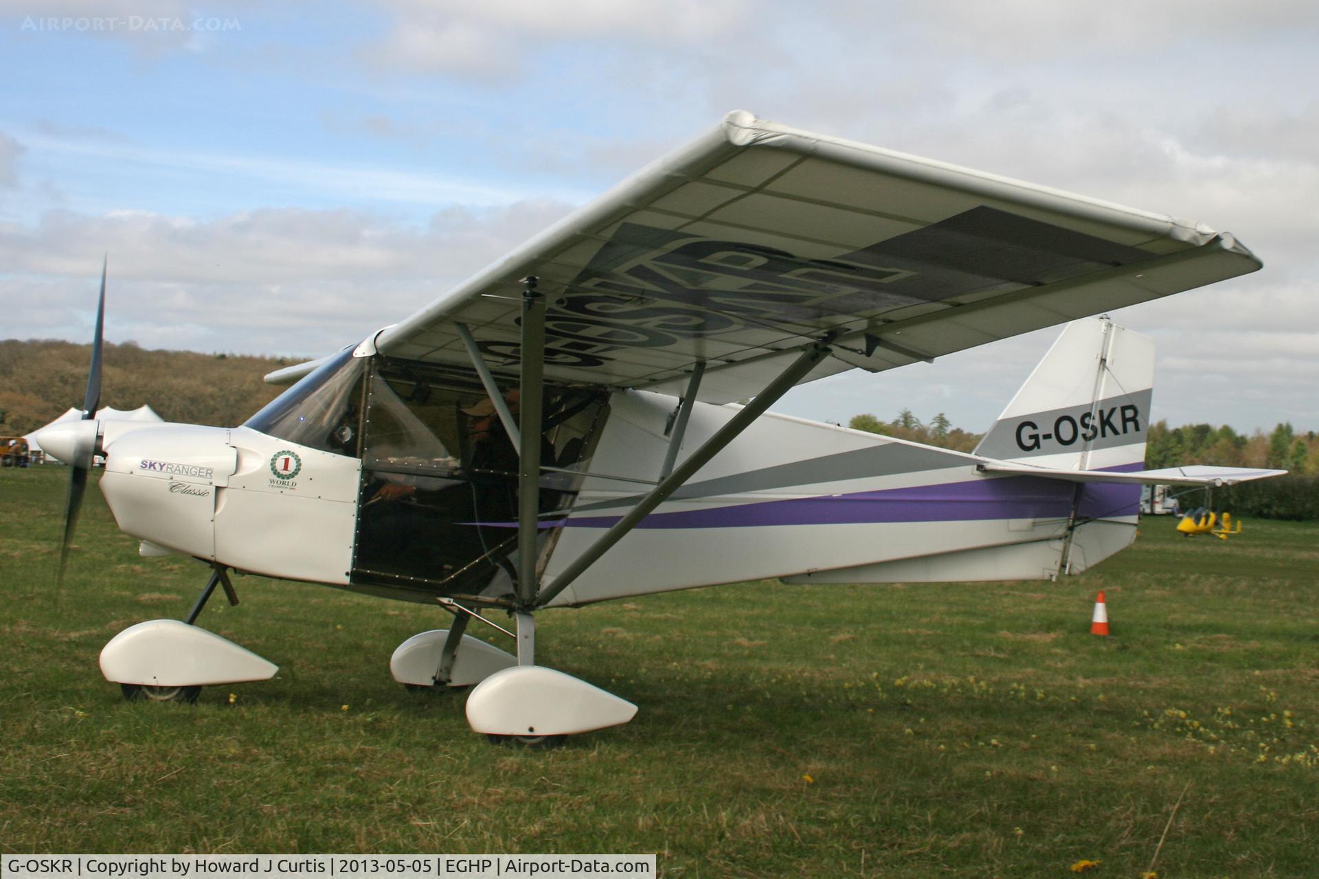 G-OSKR, 2003 Skyranger 912(2) C/N BMAA/HB/249, Privately owned. At the Microlight Trade Fair.