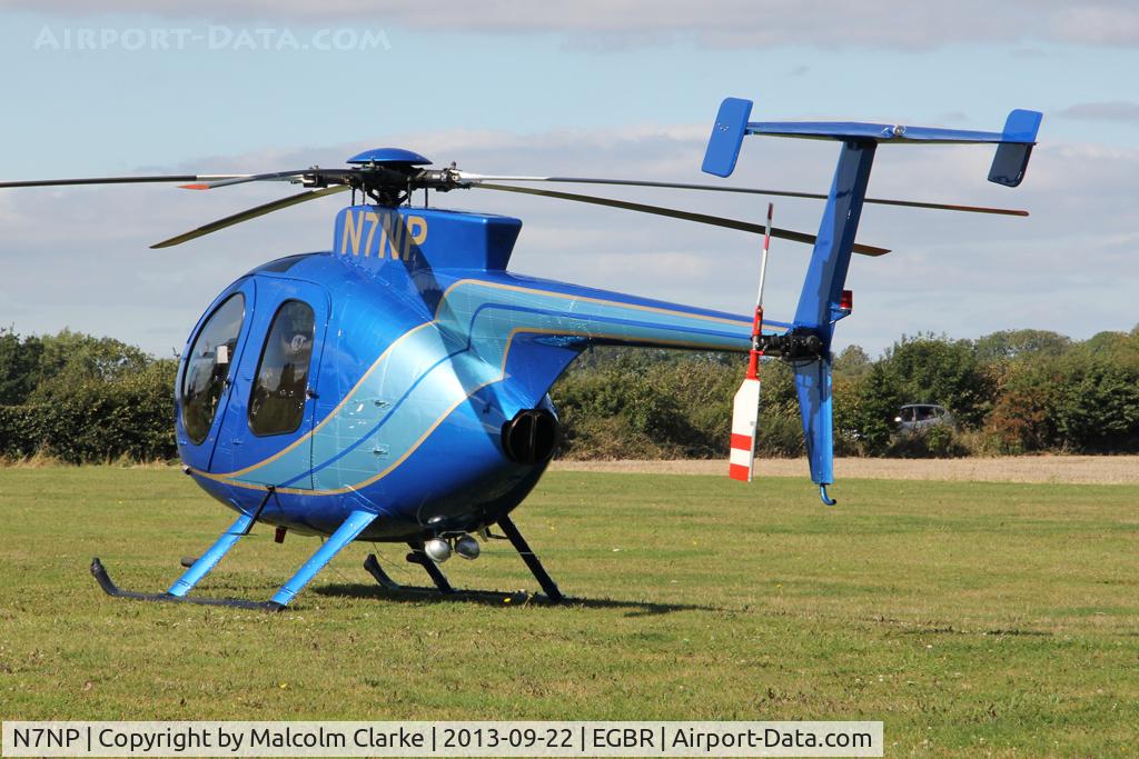 N7NP, McDonnell Douglas 369E C/N 0260E, McDonnell Douglas 369E at The Real Aeroplane Club's Helicopter Fly-In, Breighton Airfield, September 2013.