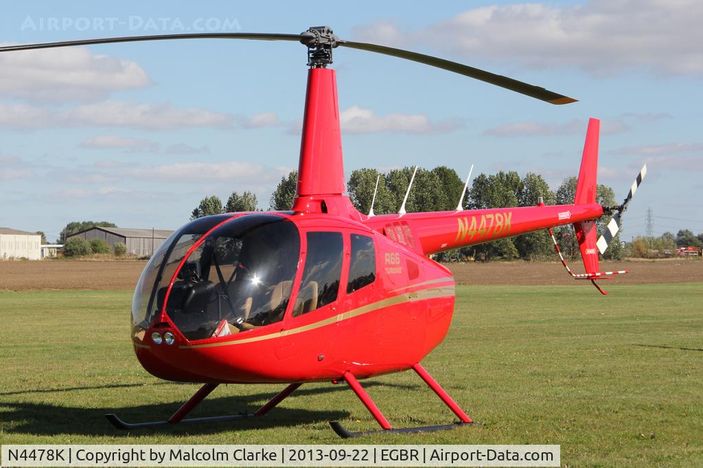N4478K, 2011 Robinson R66 Turbine C/N 0031, Robinson R66  at The Real Aeroplane Club's Helicopter Fly-In, Breighton Airfield, September 2013.