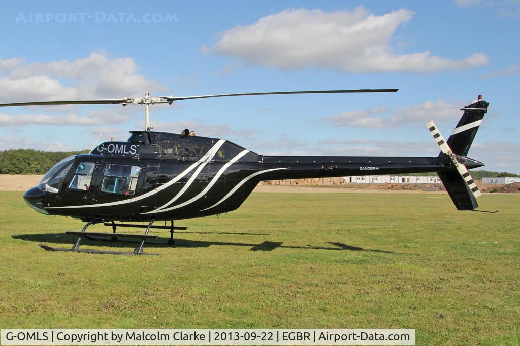 G-OMLS, 1976 Bell 206B JetRanger II C/N 1957, Bell 206B JetRanger II at The Real Aeroplane Club's Helicopter Fly-In, Breighton Airfield, September 2013.