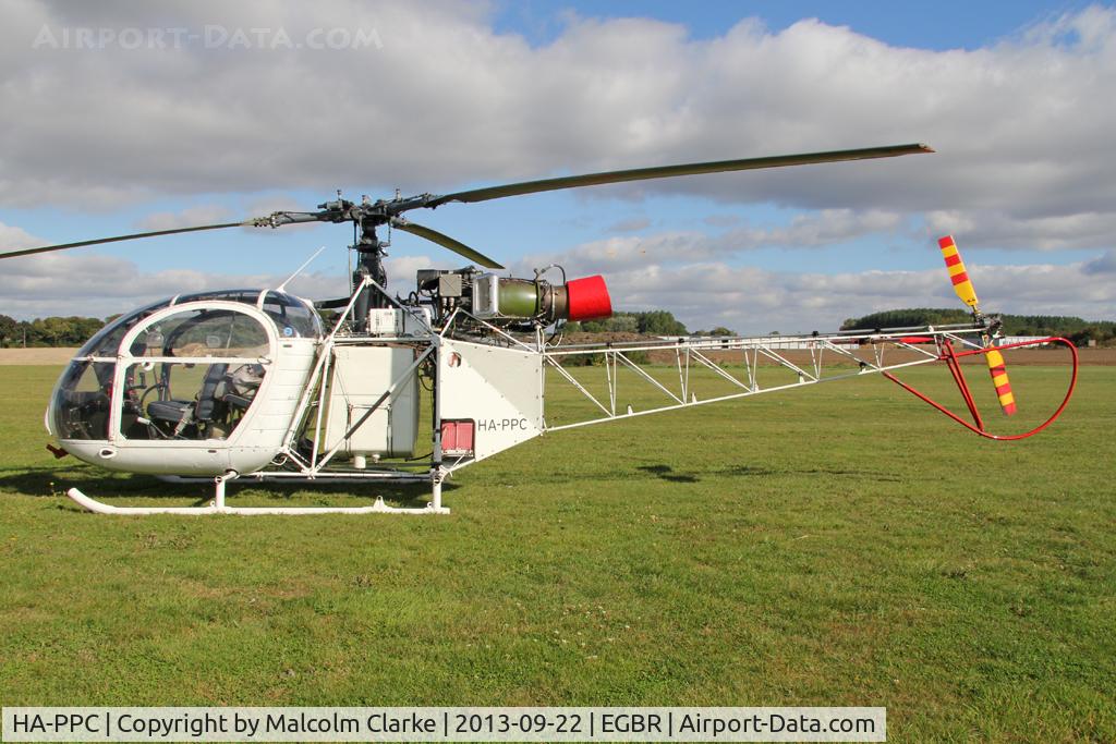 HA-PPC, 1960 Sud SA-313B Alouette II C/N 1500, Sud SA.313B Alouette II at The Real Aeroplane Company's Helicopter Fly-In, Breighton Airfield, September 2013.