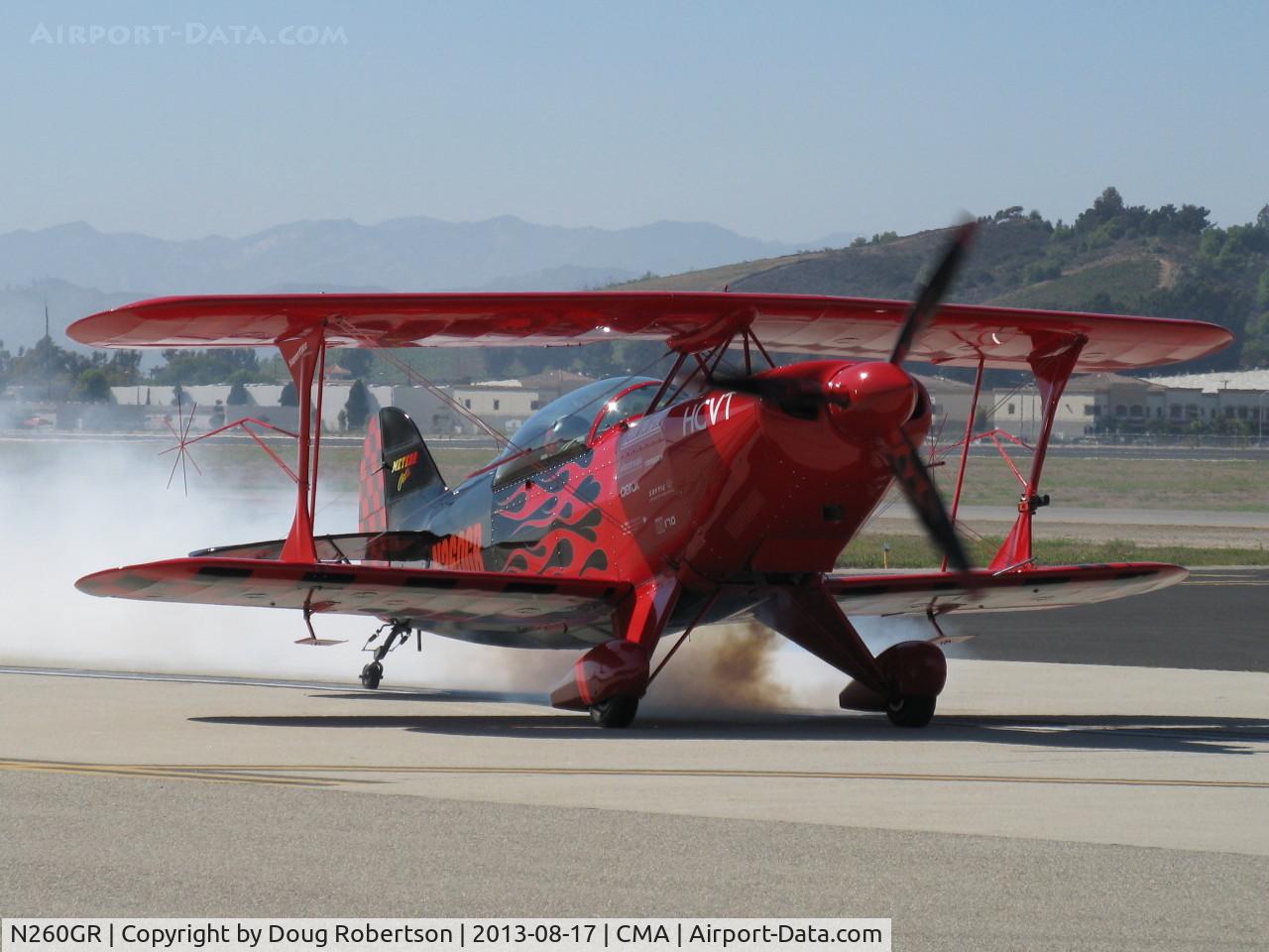 N260GR, 1984 Christen Pitts S-2B Special C/N 5059, 1984 Christen PITTS S-2B ex 'HAVOC', Lycoming AEIO-540 260 Hp, taxi with smoke