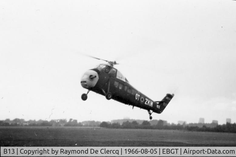 B13, Sikorsky S-58C C/N 58-395, Landing at Gent on 1966-08-05.