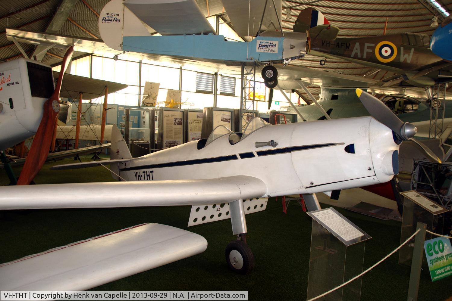VH-THT, De Havilland DH-94 Moth Minor C/N 94076, This DH.94 Moth Minor has been preserved in the RAAFA Aviation Heritage Museum of Western Australia in Bull Creek, Western Australia.
