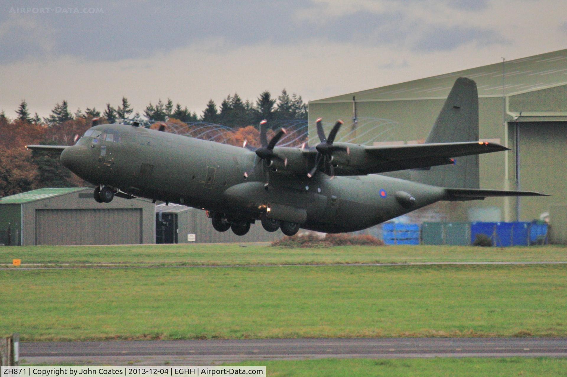 ZH871, 1997 Lockheed Martin C-130J-30 Hercules C.4 C/N 382-5446, Departing for Para Drop on very murky day