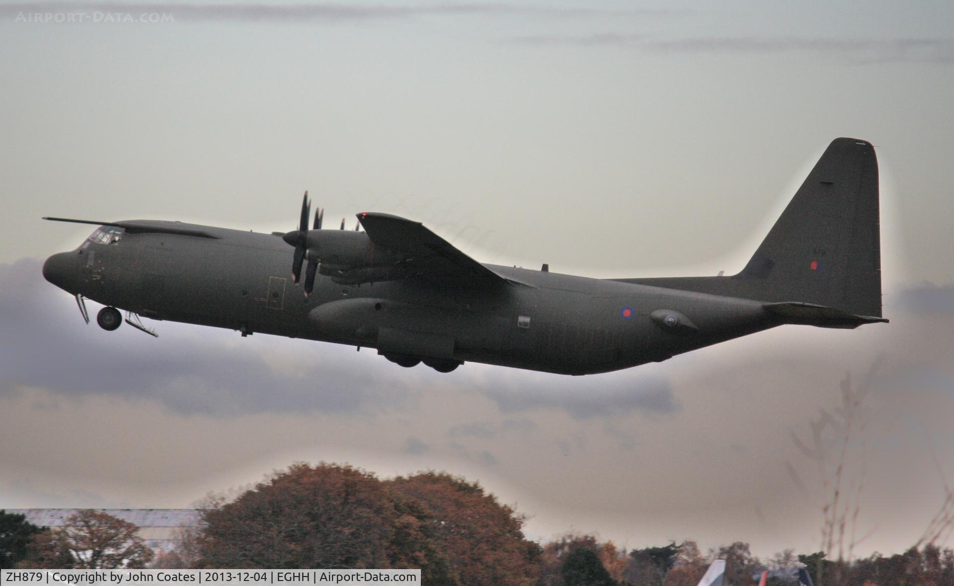 ZH879, 1998 Lockheed Martin C-130J-30 Hercules C.4 C/N 382-5463, Murky departure for Para Dropping off Poole.