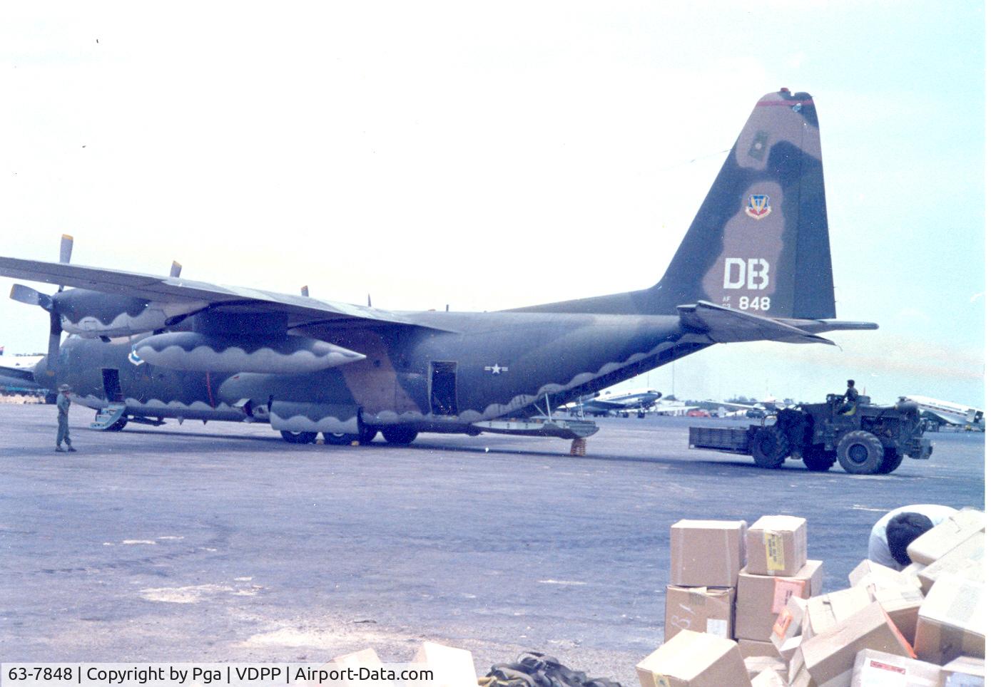63-7848, 1963 Lockheed C-130E Hercules C/N 382-3918, Phnom Penh Re supply 72-73