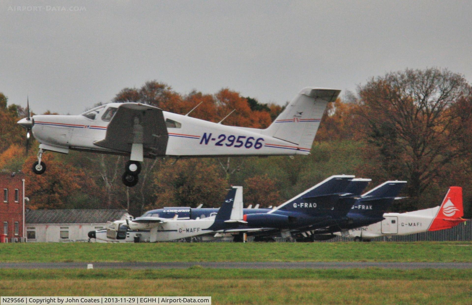 N29566, 1979 Piper PA-28RT-201 Arrow IV C/N 28R-7918146, Departing past Cobham