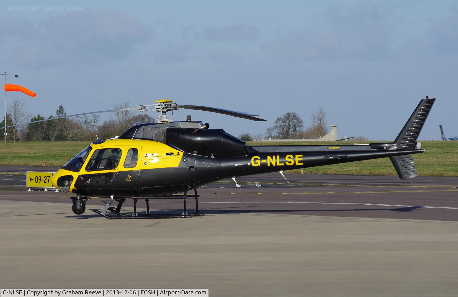 G-NLSE, 1987 Aerospatiale AS-355F-2 Ecureuil 2 C/N 5364, Parked at Norwich.