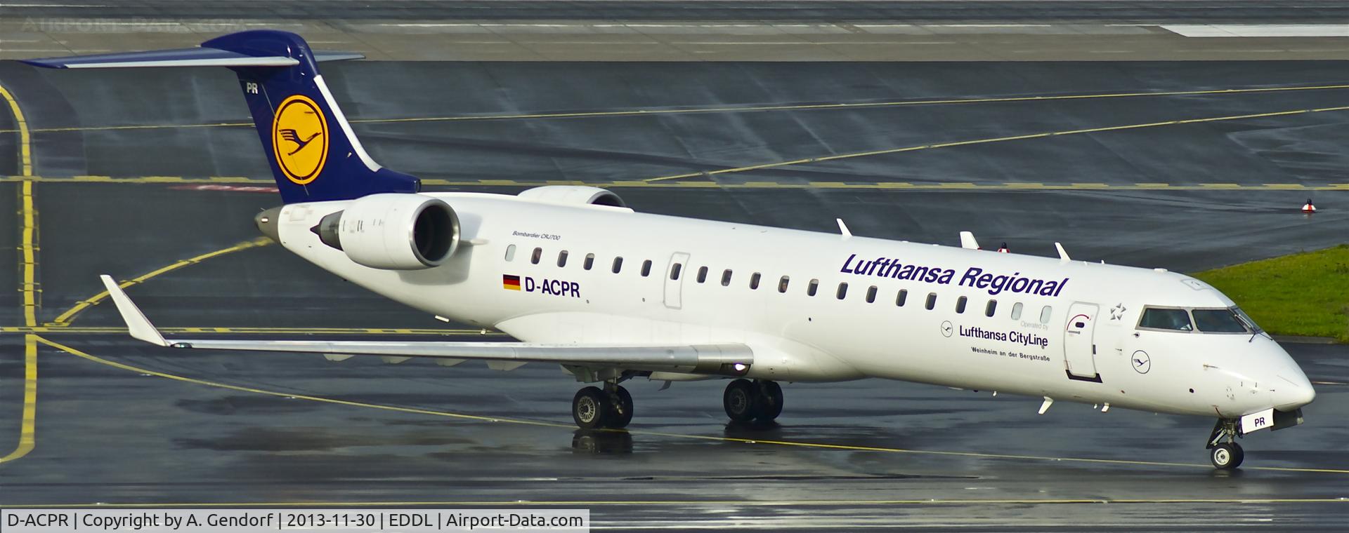 D-ACPR, 2003 Canadair CRJ-701ER (CL-600-2C10) Regional Jet C/N 10098, Lufthansa Regional, seen here rolling to the gate at Düsseldorf Int´l(EDDL)