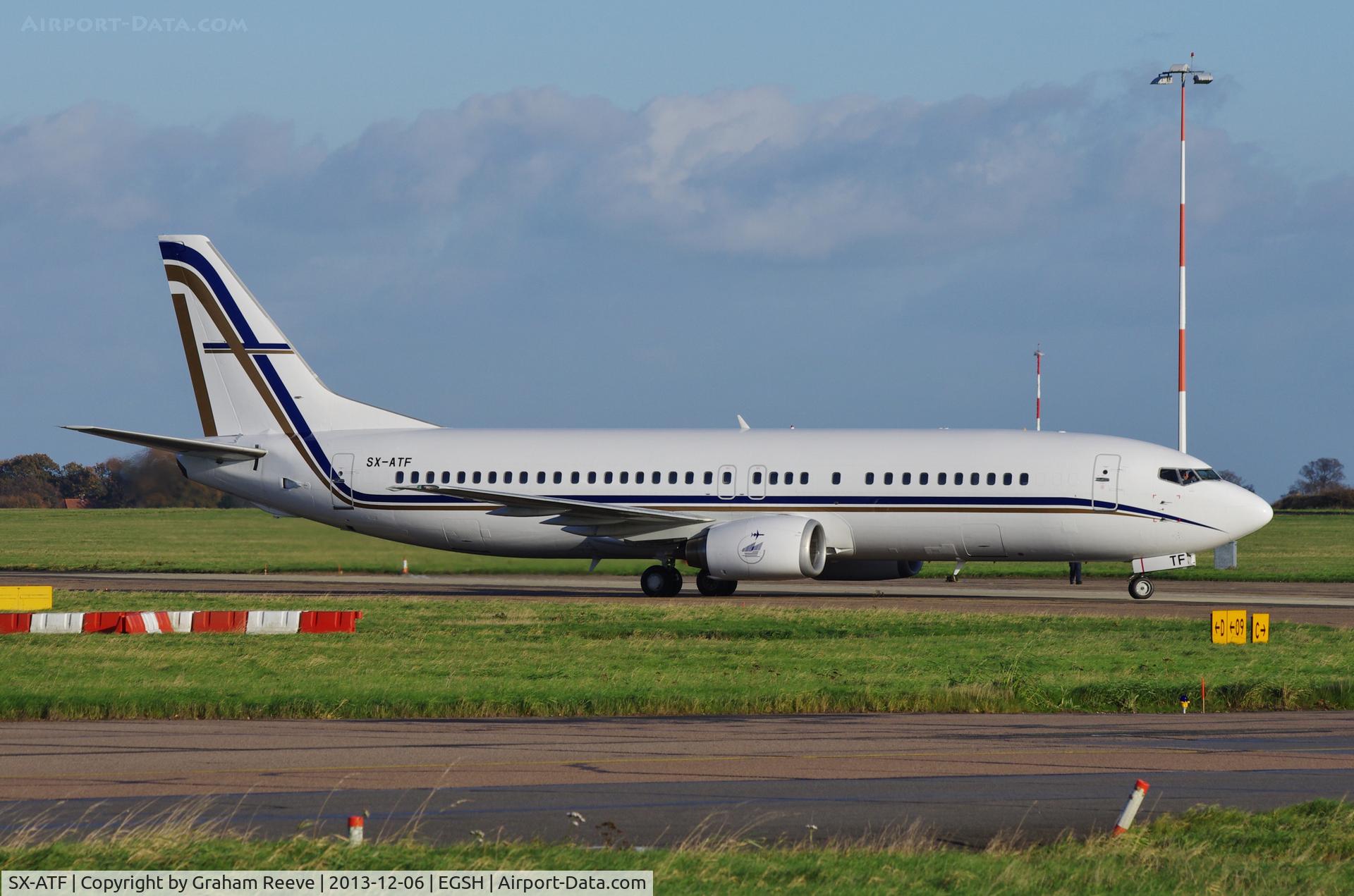 SX-ATF, 1992 Boeing 737-406 C/N 25423, Just landed.