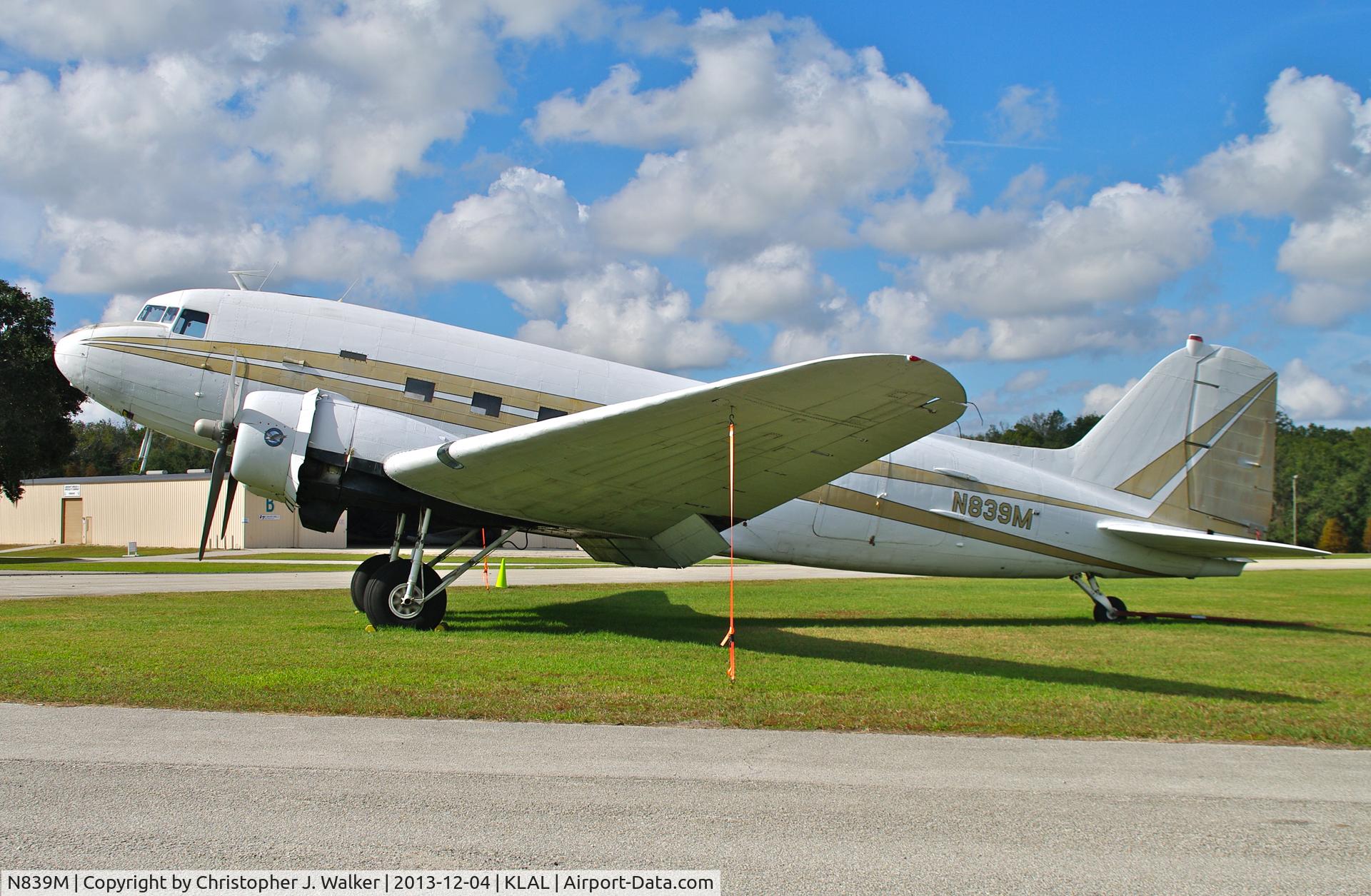 N839M, 1943 Douglas VC-47A Skytrain C/N 20166, Parked at Florida Air Museum