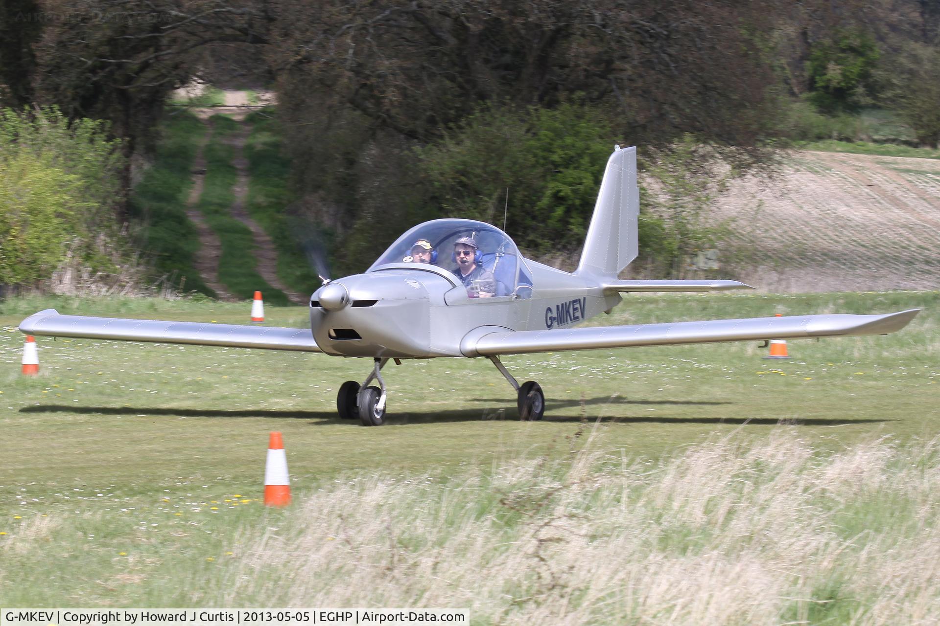 G-MKEV, 2009 Aerotechnik EV-97 Eurostar C/N LAA 315-14830, Privately owned, at the Microlight Trade Fair.