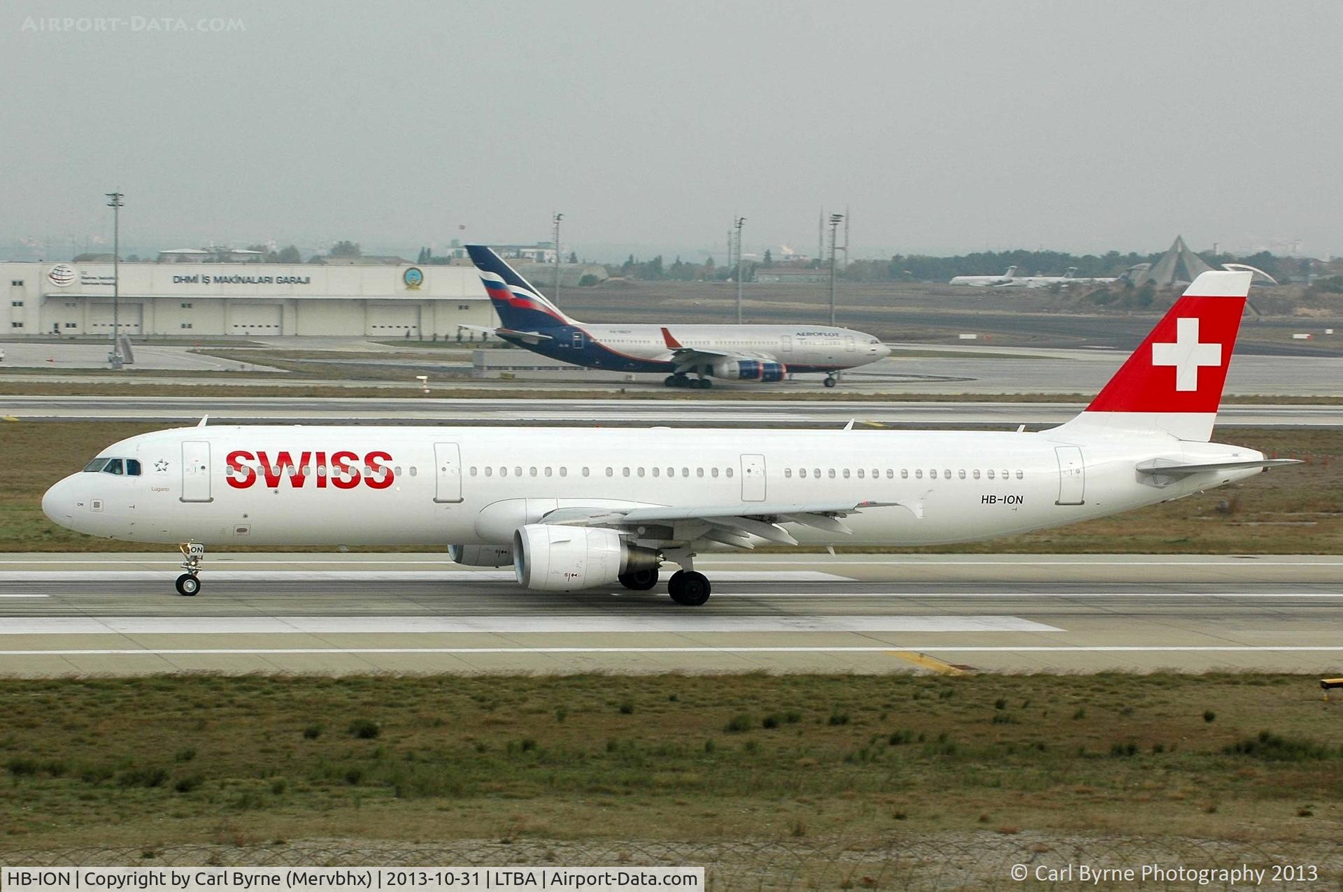 HB-ION, 2013 Airbus A321-212 C/N 5567, Taken from the Fly Inn Shopping Mall.