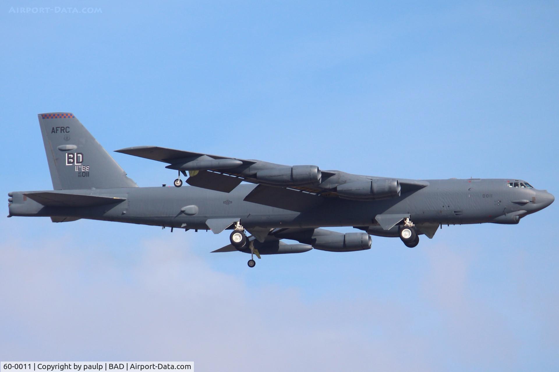 60-0011, 1960 Boeing B-52H Stratofortress C/N 464376, At Barksdale Air Force Base.
