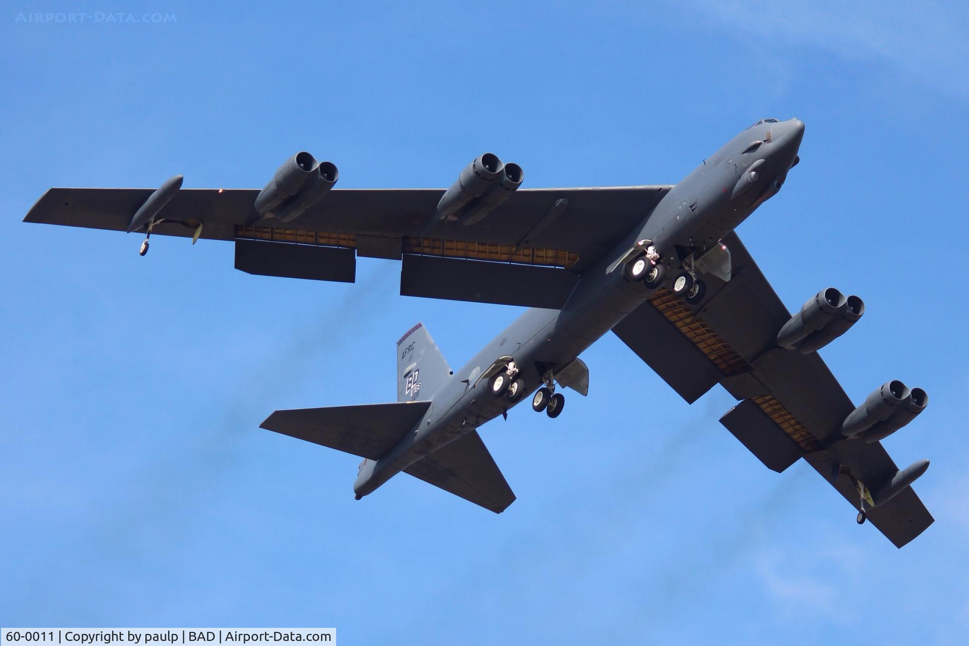 60-0011, 1960 Boeing B-52H Stratofortress C/N 464376, At Barksdale Air Force Base.
