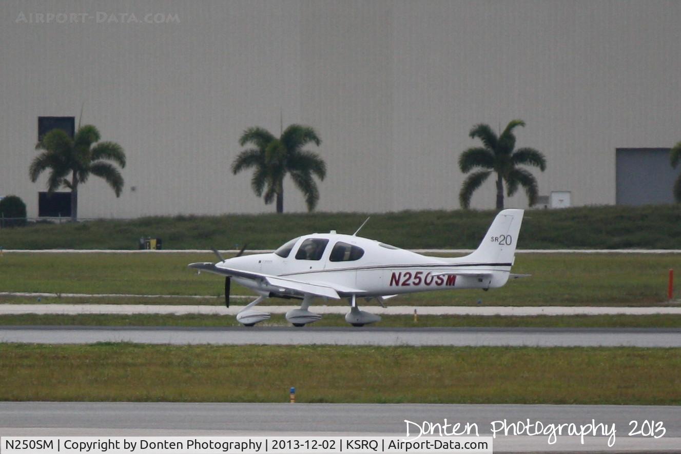 N250SM, 2012 Cirrus SR20 C/N 2178, Cirrus SR-20 (N250SM) arrives at Sarasota-Bradenton International Airport